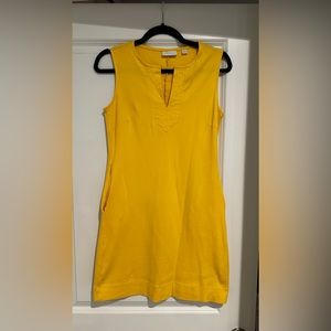 New York and Company yellow dress with pockets 100% cotton